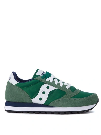 Saucony Jazz Green Suede And Nylon Sneakers In Verde