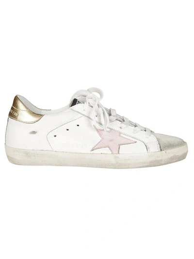 Golden Goose Superstar Sneakers In White-gold