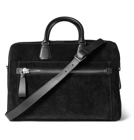 Tom Ford Leather-trimmed Suede Briefcase | ModeSens