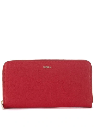 Furla Babylon Red Ruby Leather Wallet In Rosso