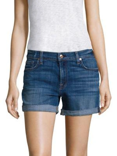 7 For All Mankind Relaxed Rolled Shorts In Barrier