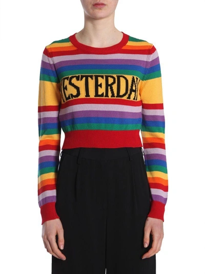 Alberta Ferretti Rainbow Sweater In Multicolor