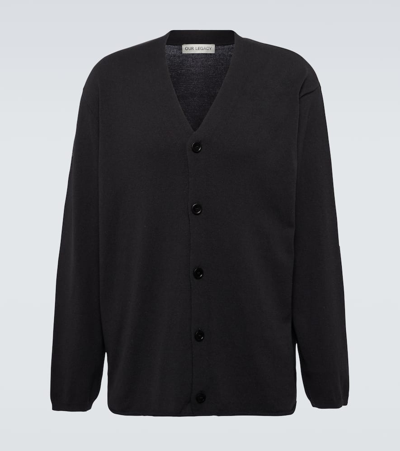 Our Legacy Silk-blend Cardigan In Anthracite Habitable Silk
