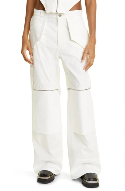 Dion Lee Workwear Cotton-blend Trousers In Ivory