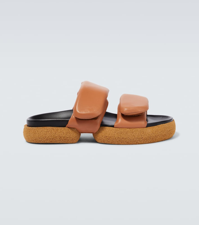 Dries Van Noten Leather Platform Sandals In Beige