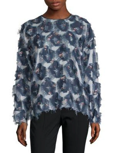 Chloé Floral Fringed Top In Multi