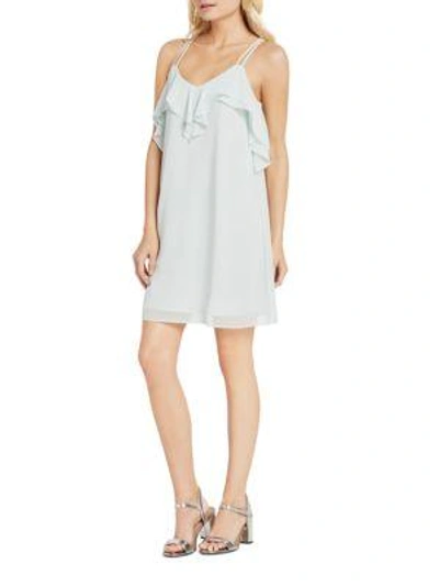 Bcbgmaxazria Solid Ruffled Dress In Frost Blue