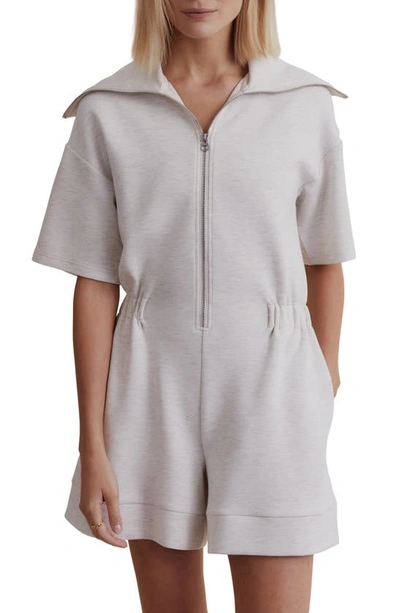 Varley Caldwell Half-zip Playsuit In White