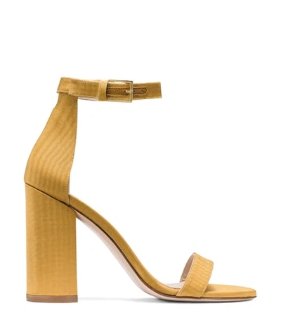 Stuart Weitzman Women's Lessnudist Grosgrain Ankle Strap Sandals In Ochre