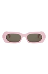 Celine Logo Acetate Rectangle Sunglasses In Shiny Pink