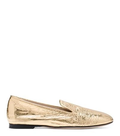 Stuart Weitzman The Myguy In Gold Crinkled Foil Leather