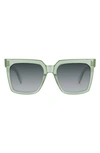 Celine Bold 3 Dots Square Acetate Sunglasses In Shiny Light Green