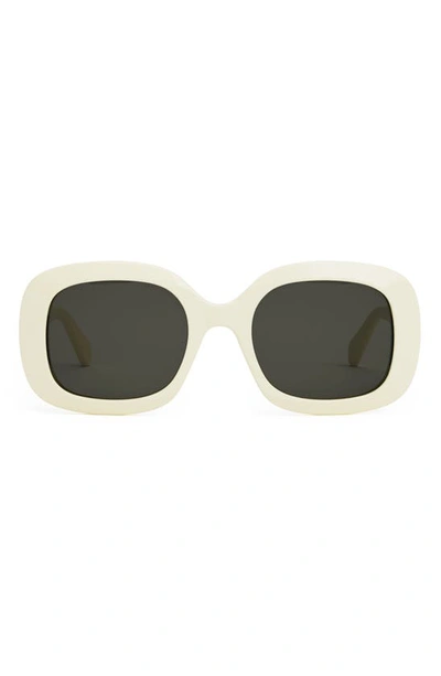 Celine Triomphe Square Acetate Sunglasses In Ivory