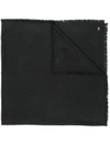 Saint Laurent Fringed Jacquard Scarf In Black