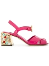 Dolce & Gabbana Crystal-embellished Patent-leather Sandals In Bubblegum