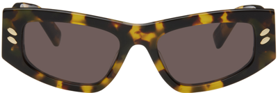 Stella Mccartney Falabella Rectangular Sunglasses In 55e Havana/brown