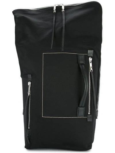 Rick Owens Large Zip Around Backpack In Black