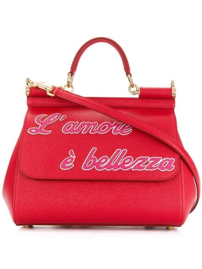 Dolce & Gabbana Sicily Shoulder Bag In Rosso