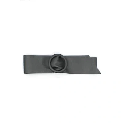 Vimoda Black Super Soft Grained Leather Slide Belt