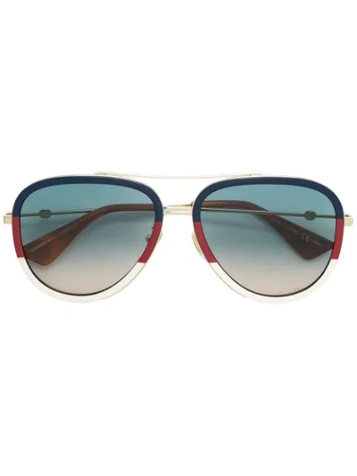 Gucci Aviator Sunglasses In Multicolour