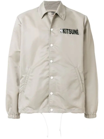 Maison Kitsuné Maison Kitsune X Nba Hooded Coach Jacket In Grey