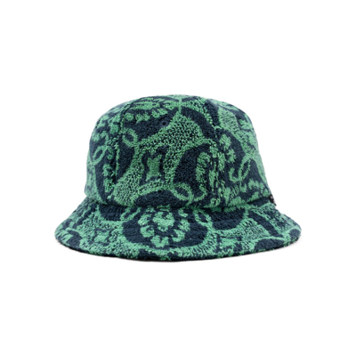 Marine Serre Oriental Towel Bucket Hat In Green