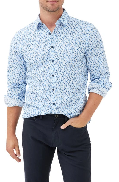 Rodd & Gunn Port Hutt Slim Fit Mini Floral Print Shirt In Sky Blue