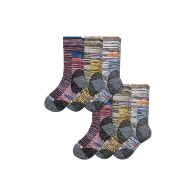 Bombas Hiking Performance Calf Sock 6-pack In Ecru Coral Mix