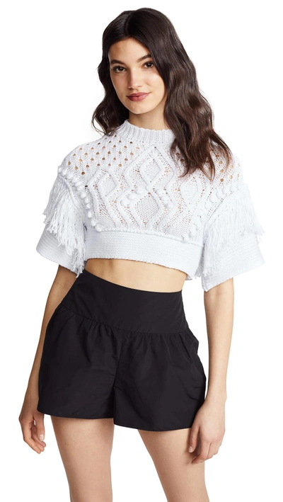 Red Valentino Textured Knit Top In White