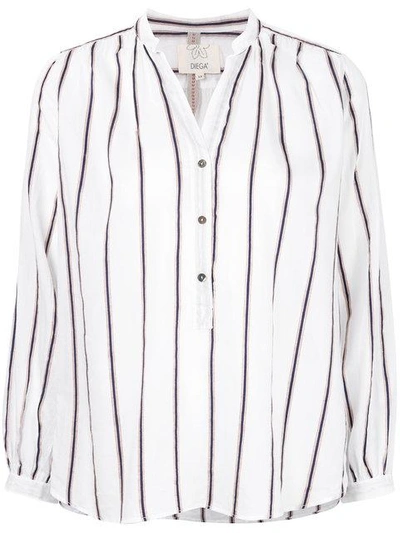 Diega Striped Button Up Blouse