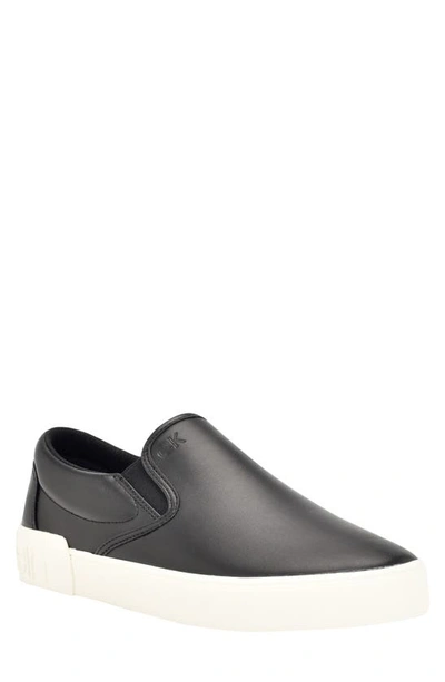 Calvin Klein Men's Ryor Casual Slip-on Sneakers Men's Shoes In Black,egret