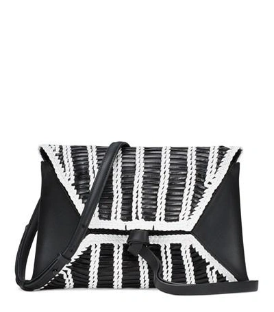 Stuart Weitzman The Petitebwh In Black And White Woven Leather