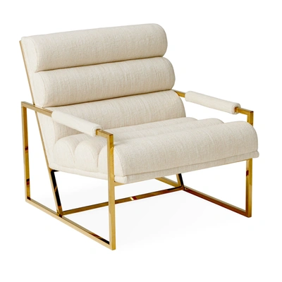 Jonathan Adler Channeled Goldfinger Lounge Chair In Belfast Stone