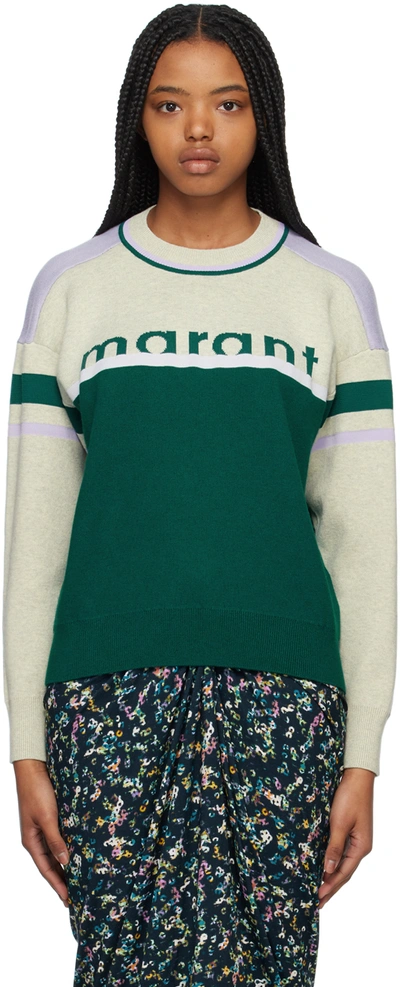 Isabel Marant Étoile Carry Jacquard "marant" Sweater In Green