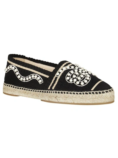 Fendi Black Espadrilles With Bow In Cammello