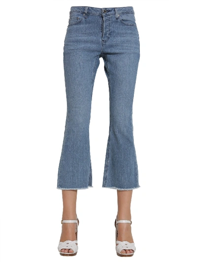 Michael Michael Kors Flare Cropped Jeans In Blue