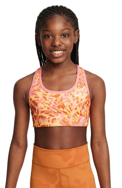 Nike Swoosh Big Kids' (girls') Reversible Sports Bra In Pink