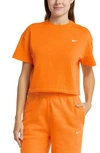 Nike Lab Nrg Crop Cotton T-shirt In Orange