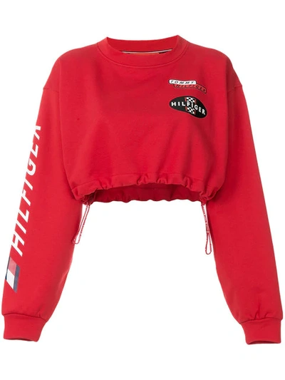 Tommy Hilfiger Racing Crop Sweatshirt In Red