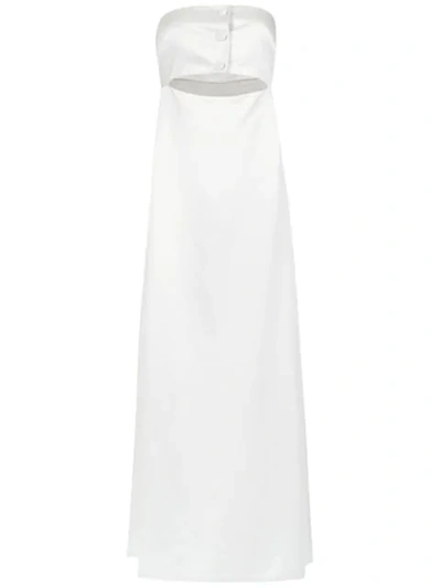 Adriana Degreas Bandeau Maxi Dress In White