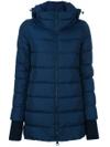 Herno Knitted Cuffs Hooded Jacket - Blue