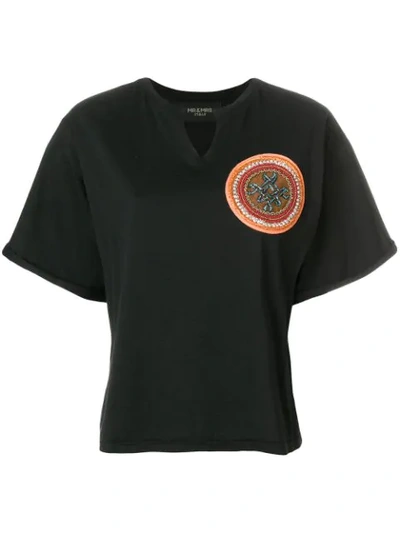Mr & Mrs Italy Beaded Patch T-shirt In Black