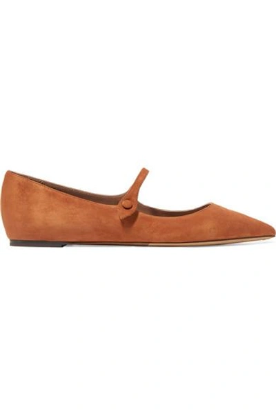 Tabitha Simmons Hermione Suede Point-toe Flats In Camel