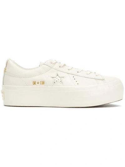 Converse One Star Platform Sneakers In White
