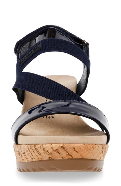 Anne Klein Regina Platform Wedge Sandal In Navy