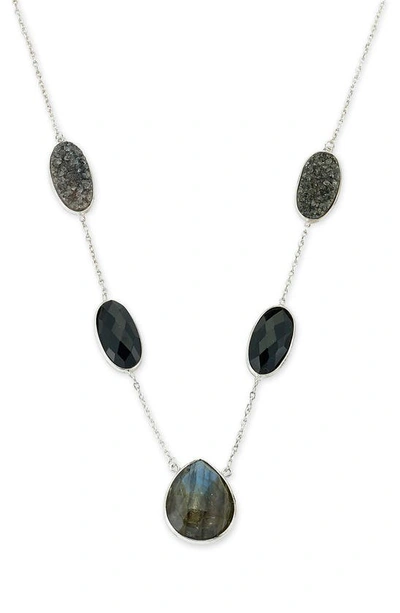 Samuel B. Sterling Silver Multi Gem Necklace In Green