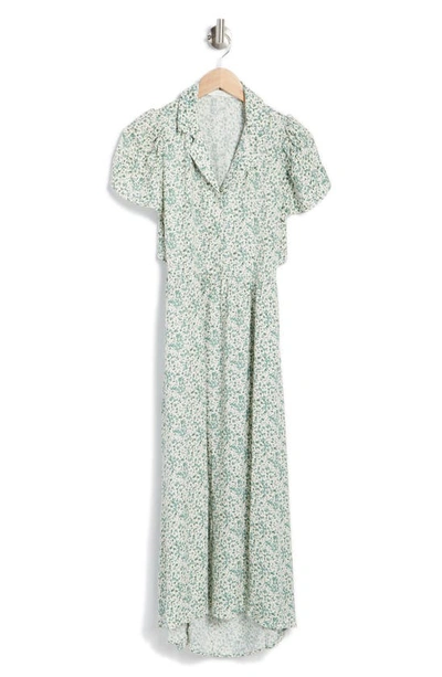 Lush Ditsy Floral Print Collared Dress In Cream-green Ditsy | ModeSens