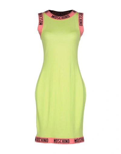 Moschino Short Dress In Acid Green