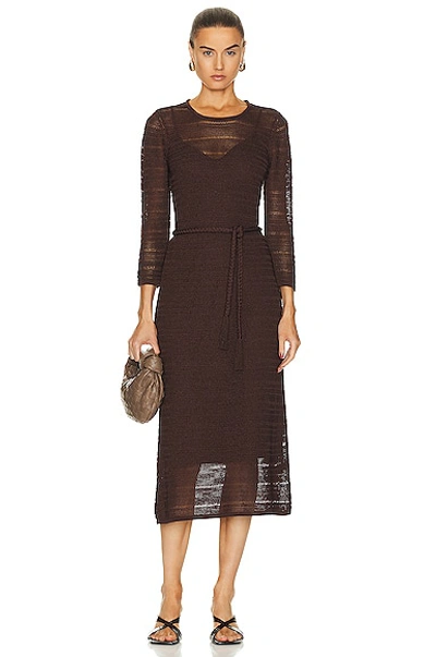 Zimmermann Ginger Knit Cover-up Midi Dress In Brown