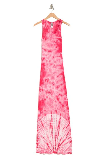 Go Couture Tie-dye Maxi Dress In Ivory Red Button